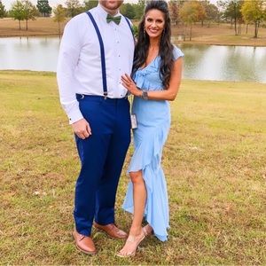 Lovers + Friends Karen Maxi Dress in Baby Blue Sz S Revolve